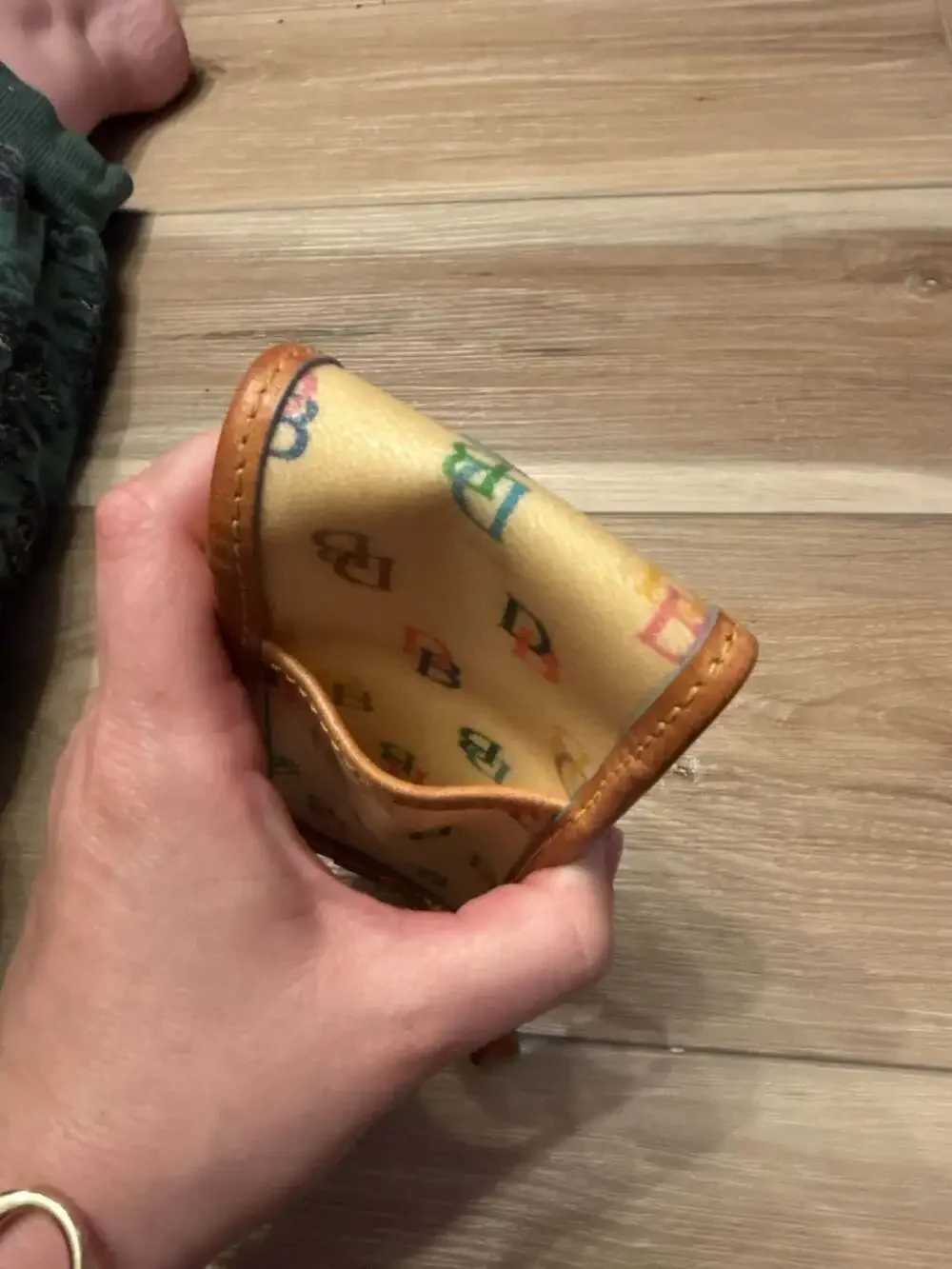 Vintage Dooney & Bourke Coated Canvas Monogram Wristlet Cellcarrier 2000 y2k
